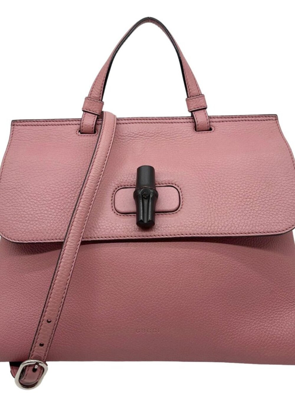 Gucci Bamboo Daily Medium Leather Shoulder Bag Pink 392013